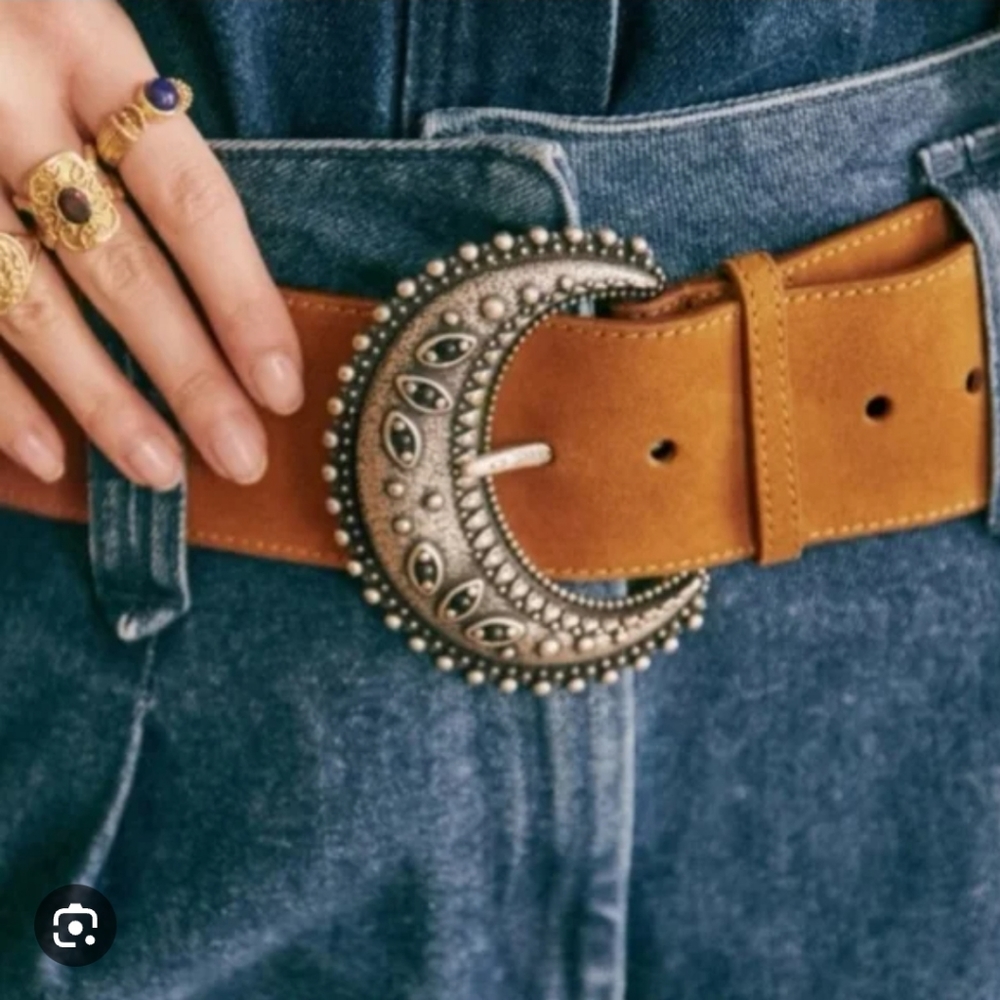 Sezane Louve Belt in Camel size 80